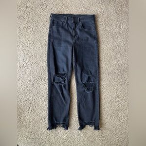 Black ripped AE jeans